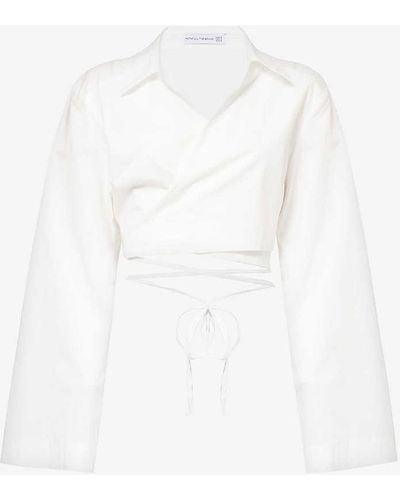 Faithfull The Brand Pasolini V-neck Organic-cotton Regular-fit Shirt - White