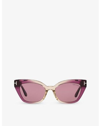 Tom Ford Tr001638 Juliette Cat Eye-frame Acetate Sunglasses - Pink