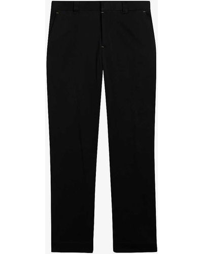 Ted Baker Sediman Straight-leg Cotton Trousers - Black