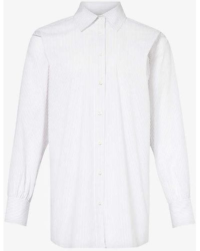 FRAME Whiteborrowed Striped Relaxed-fit Cotton-poplin Shirt
