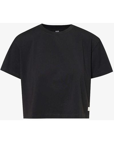Vuori Cross-back Relaxed-fit Stretch-cotton T-shirt - Black
