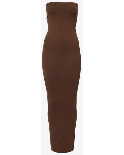 Wolford Fatal Strapless Stretch-woven Midi Dress - Brown