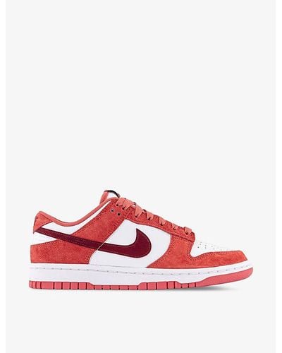 Nike Dunk Low Paneled Leather Low-top Sneakers - Red