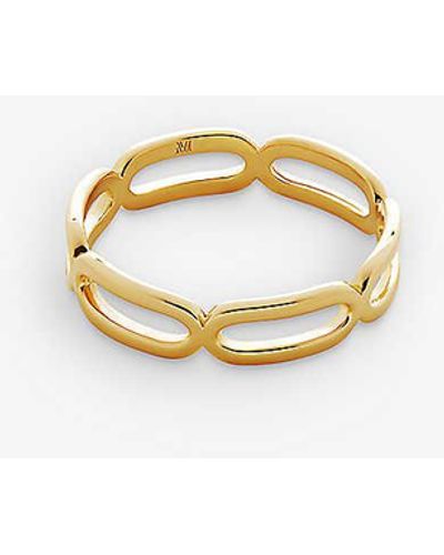 Monica Vinader Paperclip Recycled 18ct -plated Vermeil Sterling-silver Stacking Ring - Metallic
