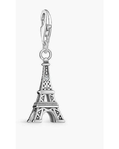 Thomas Sabo Eiffel Tower Star Sterling-silver And Zirconia Pendant Charm - White