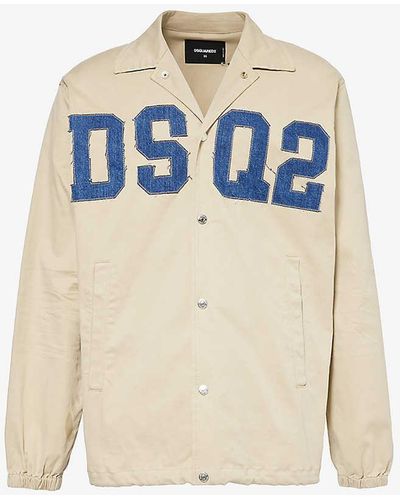 DSquared² Brand-embellished Relaxed-fit Stretch-cotton Jacket - White
