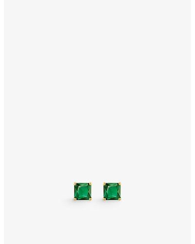 Thomas Sabo Sterling Silver Classic Yellow-gold Plated Sterling-silver Stud Earrings - Green