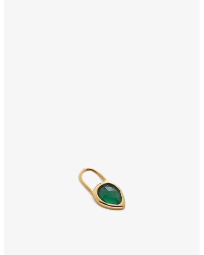 Monica Vinader Teardrop 18ct Yellow Gold-plated Sterling Silver Vermeil Ear Charm - Green