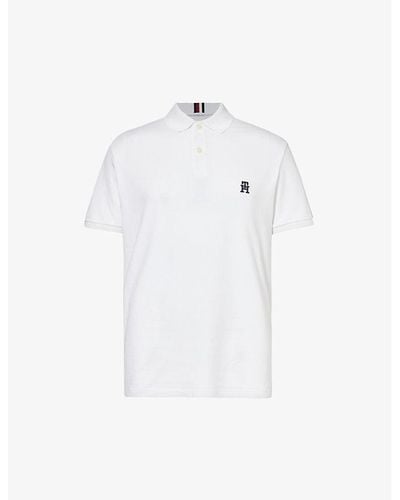 Tommy Hilfiger Logo-embroidered Short-sleeved Polo Shirt - White