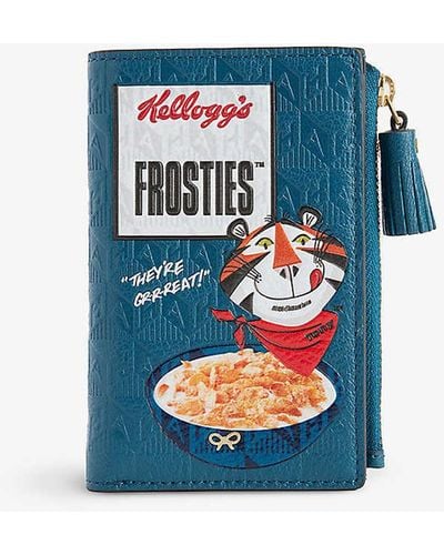 Anya Hindmarch Frosties Logo-pattern Leather Purse - Blue