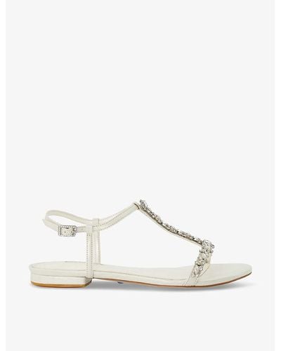 Dune Bridal Nuptuals Crystal-embellished Faux-leather Sandals - White