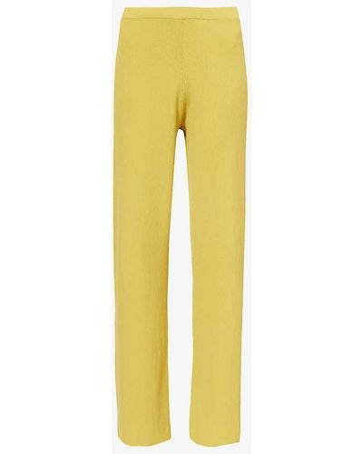 Bec & Bridge Sorrento Straight-leg Mid-rise Cotton-blend Trousers - Yellow