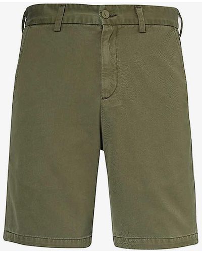 Agolde Vinson Mid-rise Cotton Chino Shorts - Green
