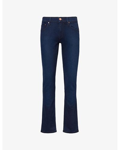 PAIGE Federal Slim-fit Straight-leg Stretch-denim Blend Jeans - Blue