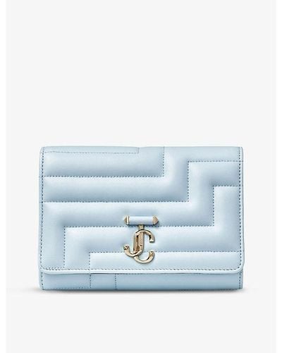 Jimmy Choo Avenue Quilted-leather Clutch Bag - Blue