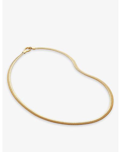Monica Vinader Snake Wide Chain 18ct Yellow-gold Vermeil Plated Sterling-silver Necklace - Metallic