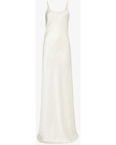 Victoria Beckham V-back Satin Camisole Maxi Dress - White