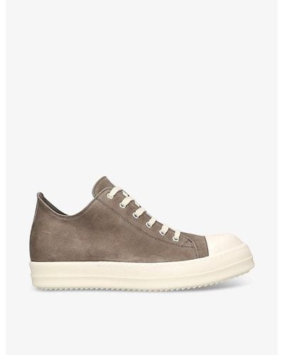 Rick Owens Toe-cap Leather Low-top Sneakers - Brown