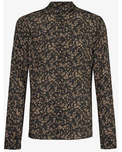 IKKS Flora-print Slim-fit Woven Shirt - Multicolour