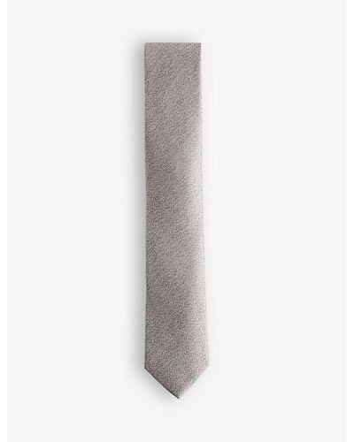 Ted Baker Leytone Herringbone-weave Silk Tie - Grey
