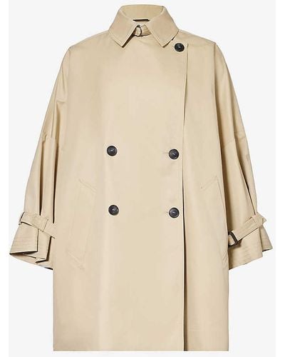 Weekend by Maxmara Zelante Double-breasted Cotton-blend Coat - Natural