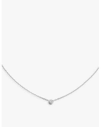 Cartier D'amour Small 18ct White-gold And 0.09ct Diamond Necklace - Natural