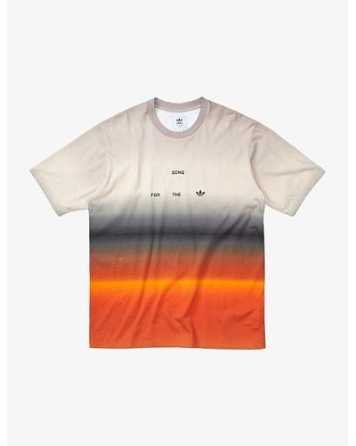 Song For The Mute X Adidas Gradient-pattern Cotton T-shirt X - Orange