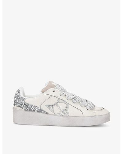 Naked Wolfe Ram Chunky-sole Leather Low-top Trainers - White