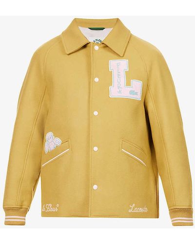 Lacoste Le Fleur* X Brand-appliqué Regular-fit Wool-blend Jacket X - Yellow