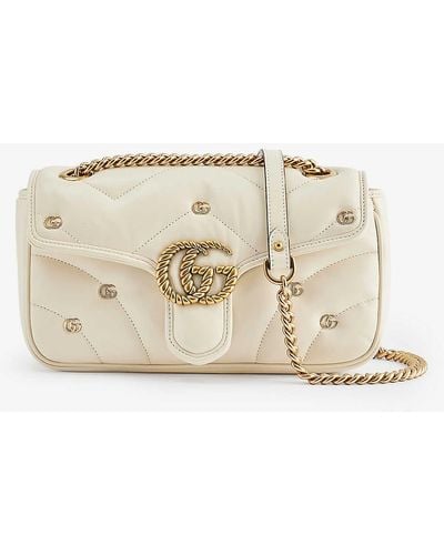 Gucci Marmont Quilted-leather Cross-body Bag - Natural
