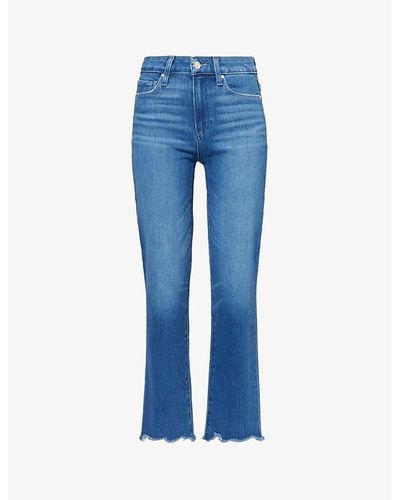 PAIGE Cindy Straight-leg High-rise Stretch Denim-blend Jeans - Blue