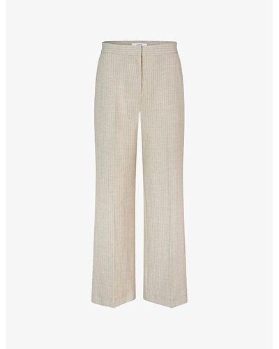 Lovechild 1979 Lea Straight-leg Mid-rise Pinstriped Woven Pants - Natural