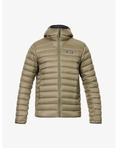 Patagonia Padded Brand-patch Recycled-nylon Down Jacket - Green