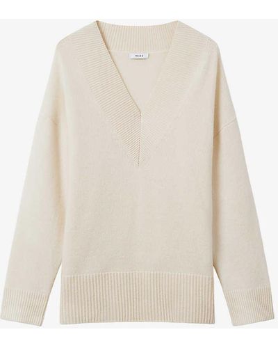 Reiss Seren Oversized Wool-cashmere Blend Jumper - White