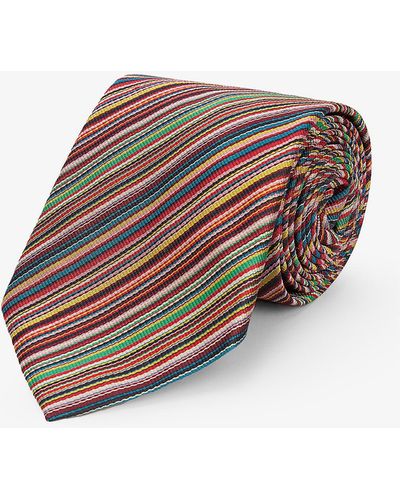 Paul Smith Striped Silk Tie - Multicolor