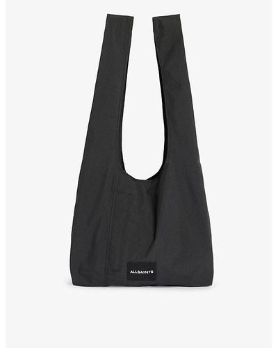 AllSaints Ario Foldable Cotton-blend Tote Bag - Black