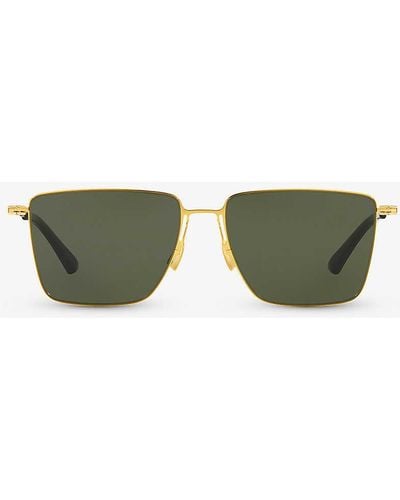 Bottega Veneta 6j000422 Bv1267s Square-frame Metal Sunglasses - Green