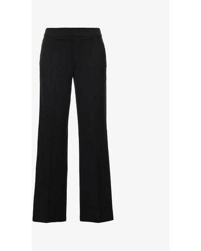 Spanx The Perfect Pant Mid-rise Wide-leg Rayon-blend Trouser - Black