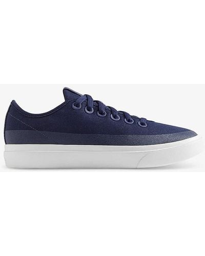ALLBIRDS Piper 2 Logo-embroidered Organic-cotton Canvas Low-top Trainers - Blue