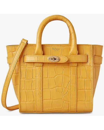 Mulberry Zipped Bayswater Micro Leather Cross-body Bag - Yellow