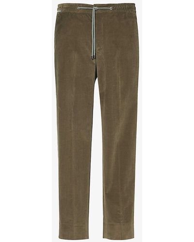 Corneliani Regular-fit Straight-leg Mid-rise Stretch-cotton Trousers - Green