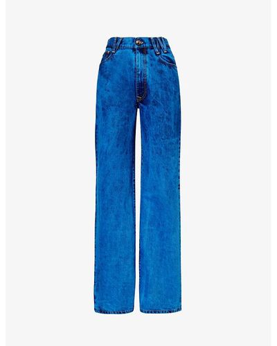Vivienne Westwood Ray Brand-patch Mid-rise Straight-leg Denim-blend Jeans - Blue