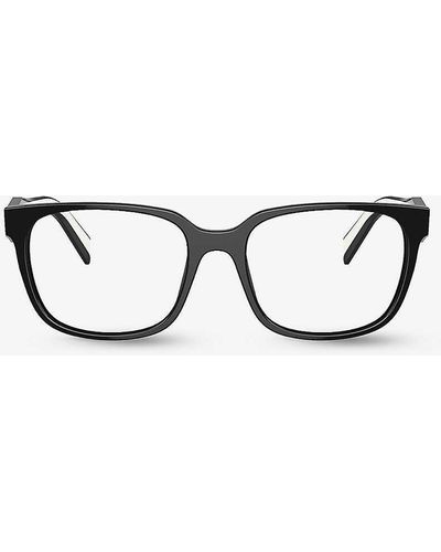 Prada Pr 17zv Rectangle-frame Acetate Glasses - Black