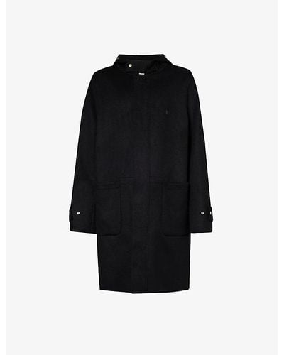 Givenchy Double-faced High-neck Wool And Cashmere-blend Hooded Coat - Black