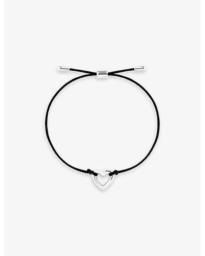 Astrid & Miyu Heart -plated Sterling-silver And Cord Bracelet - White