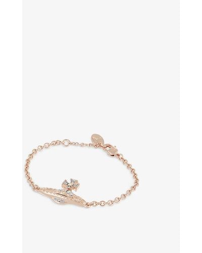 Vivienne Westwood Mayfair Bas Relief Rose Gold- And Rhodium-plated Brass And Crystal Charm Bracelet - Natural