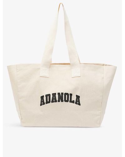 ADANOLA Varsity Cotton-canvas Tote Bag - Natural