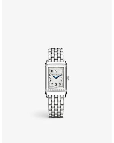 Jaeger-lecoultre Q3288120 Reverso Stainless-steel And ~26.29ct Brilliant-cut Diamond Quartz Watch - White