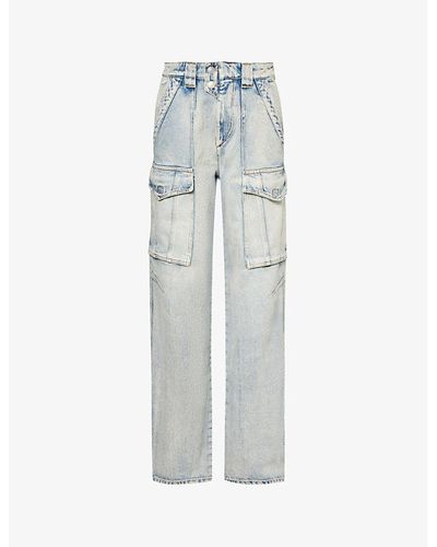 Isabel Marant Heilani Patch-pocket Straight-leg Mid-rise Jeans - Gray