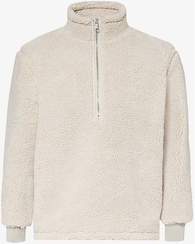 MKI Miyuki-Zoku Funnel-neck Relaxed-fit Fleece Sweatshirt Xx - White